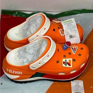 Crocs Collab with Seven Eleven (7-11) - Orange Megacrush Clogs